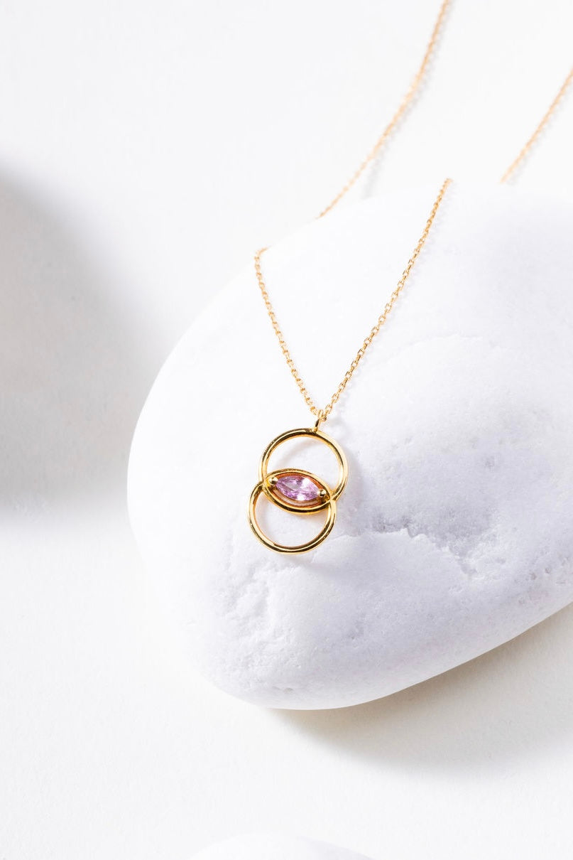 Lion necklace pink sapphire