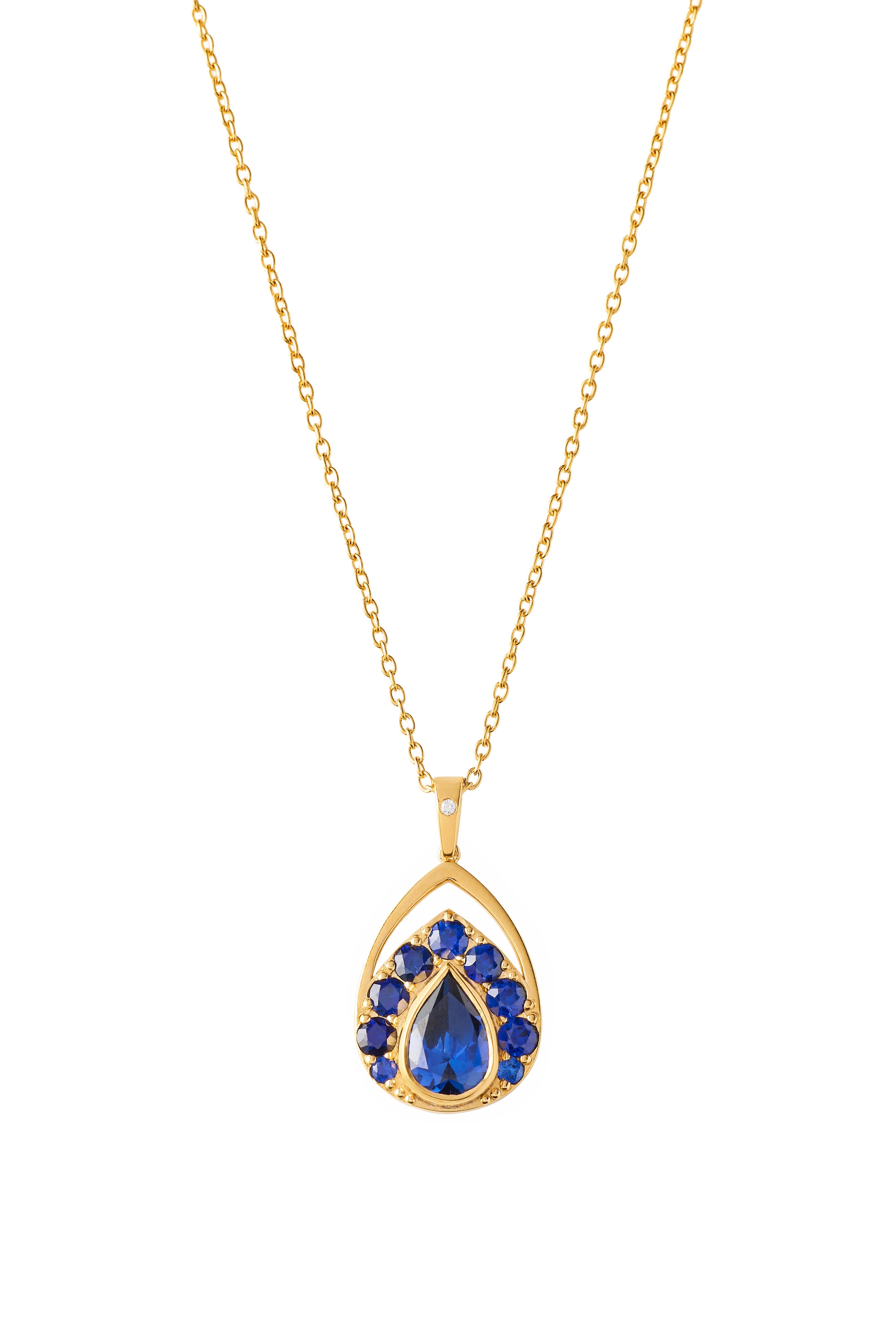 Collier Cocon - Saphirs bleus