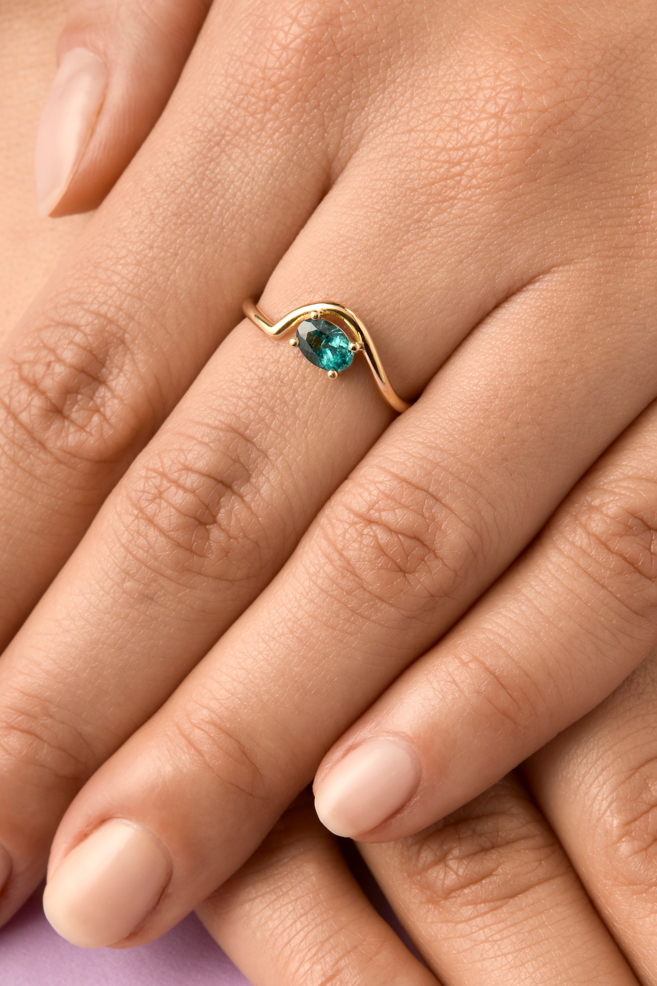 Bague Kundalini tourmaline indigolite