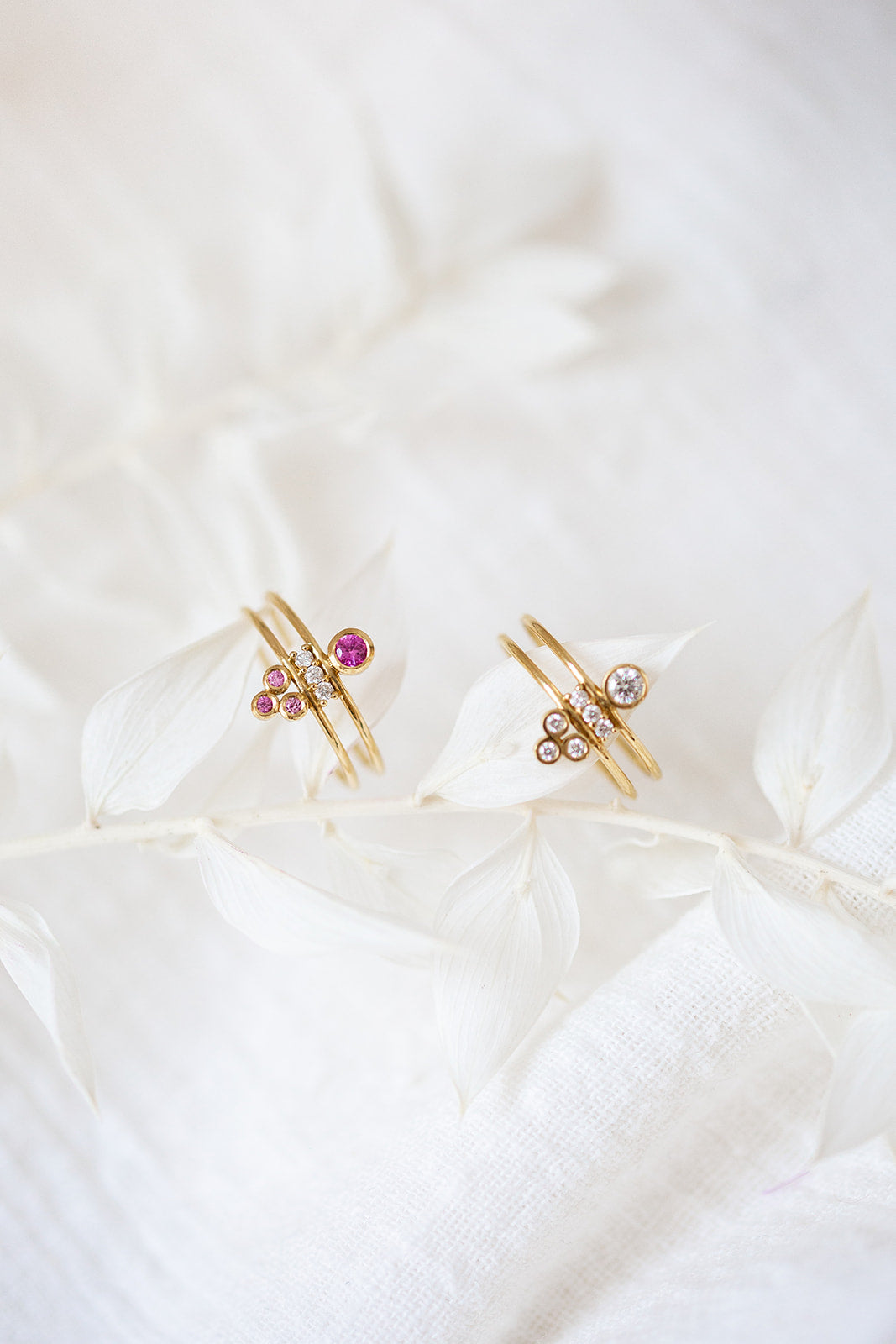 Synchronicity double ring diamonds