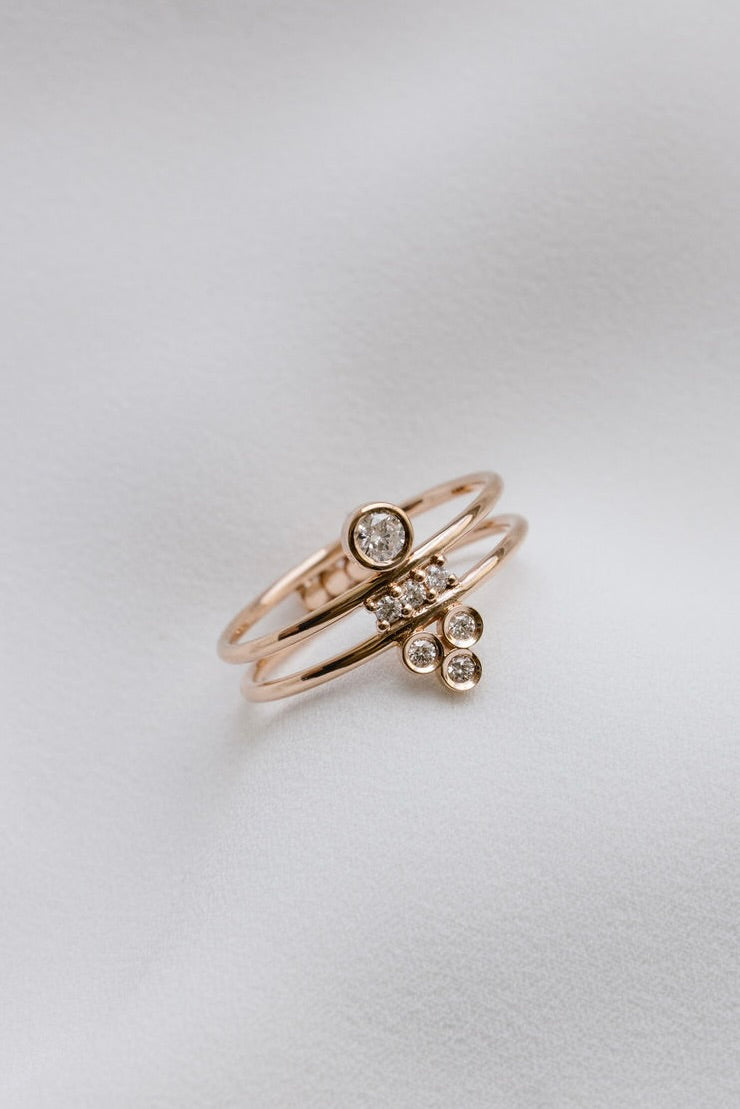 Synchronicity double ring diamonds