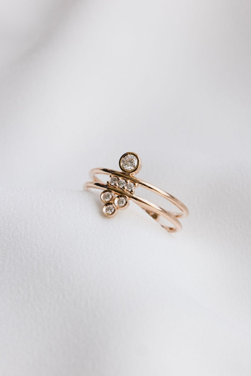 Synchronicity double ring diamonds