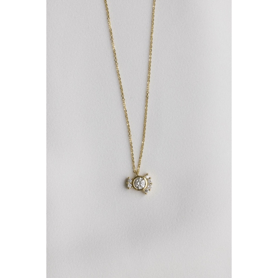Simple necklace - 18k recycled gold, lab grown diamonds