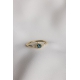 Bague Lumineuse bleue 4mm- Or 18k recyclé, topaze et diamants lab grown