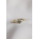 Bague Lumineuse bleue 4mm- Or 18k recyclé, topaze et diamants lab grown