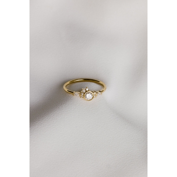 Lumineuse ring white- 18k recycled gold, lab grown diamonds