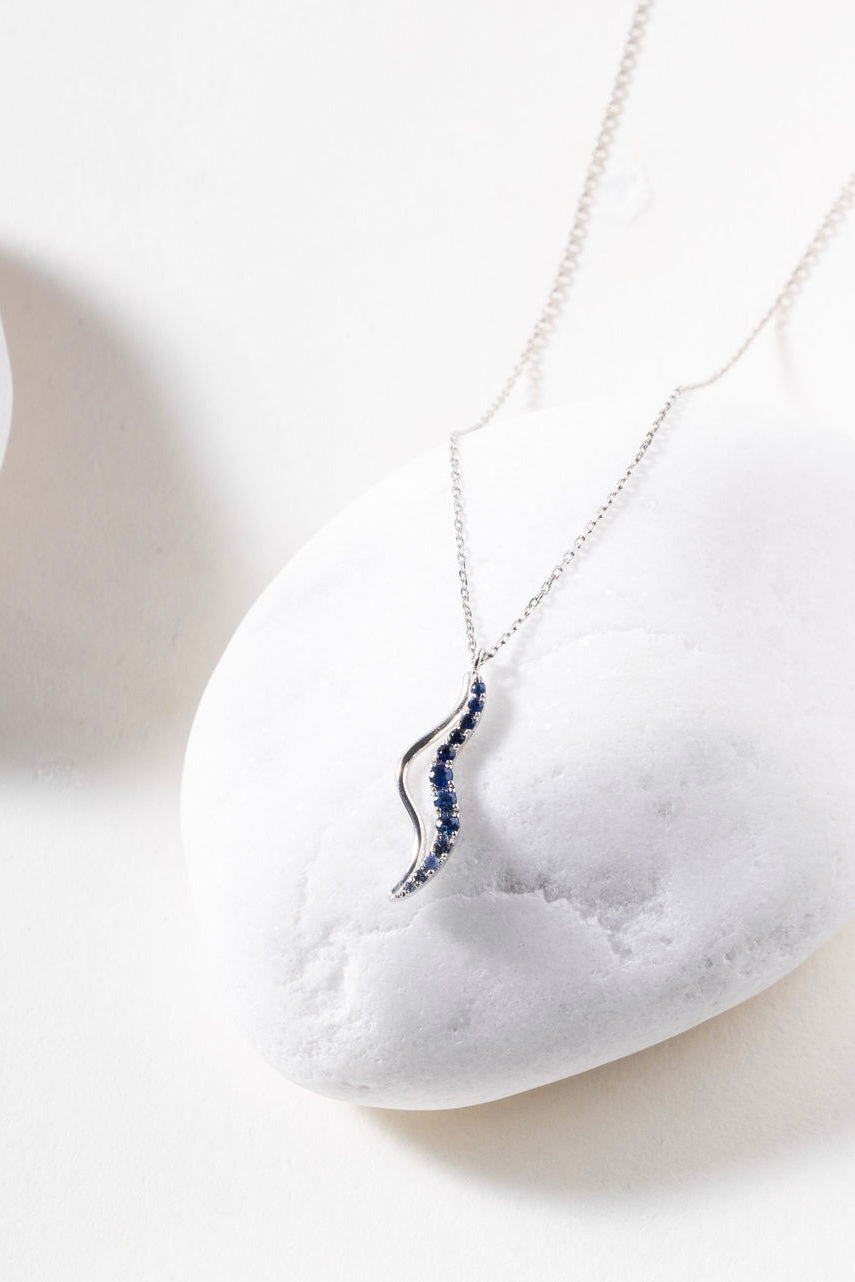 Kundalini necklace blue sapphires