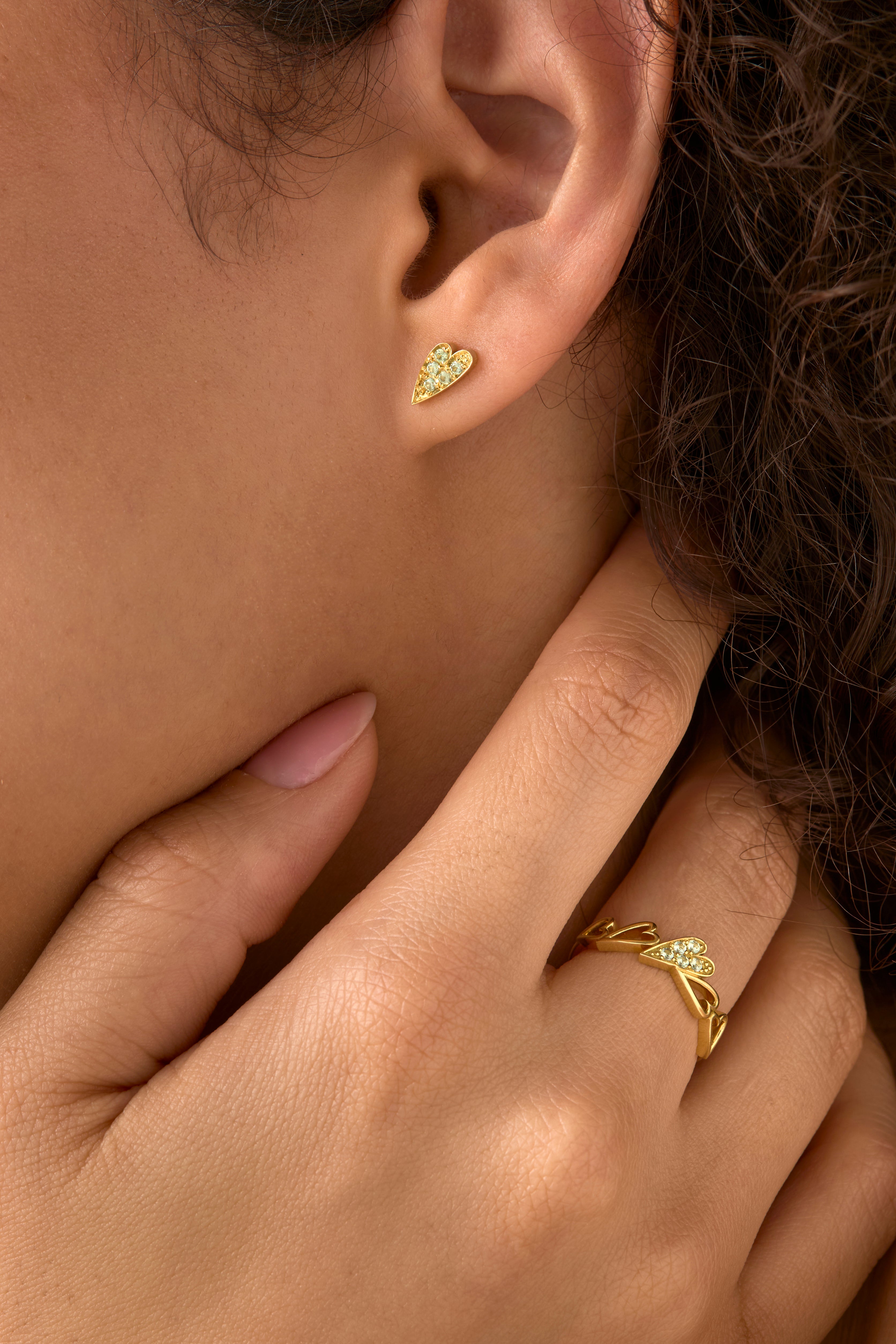 Synchronicity studs pearls, emeralds and pink sapphires
